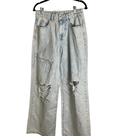 RSQ Wide Leg Jeans size 27 Women's Light Blue Distressed Jeans - Picture 8 of 8